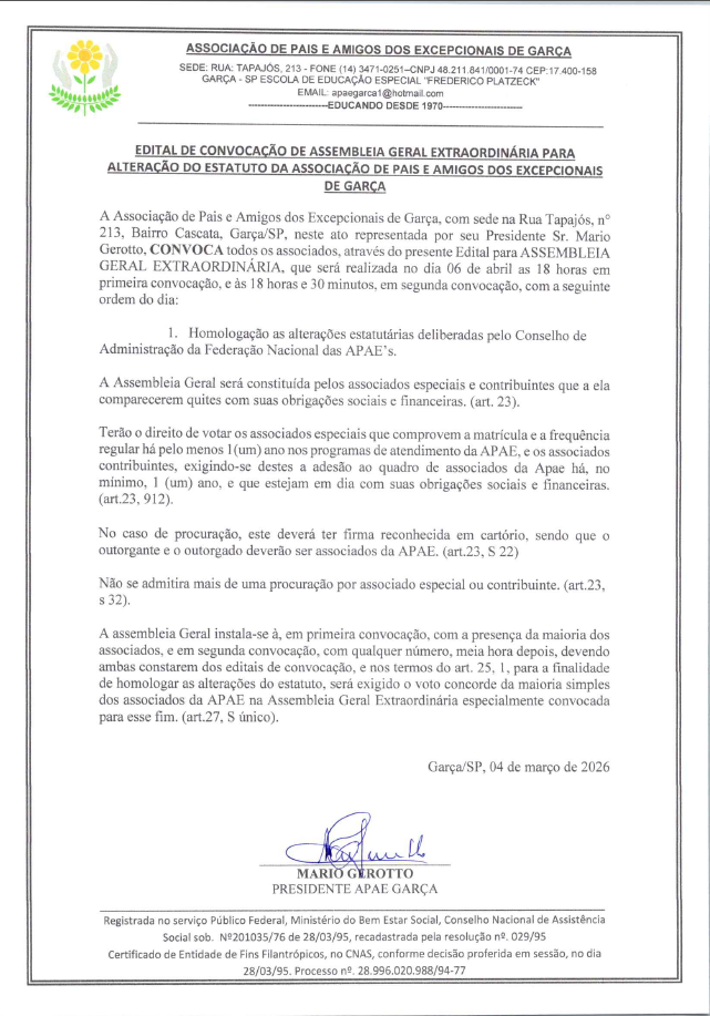 EDITAL DE CONVOCAÇÃO